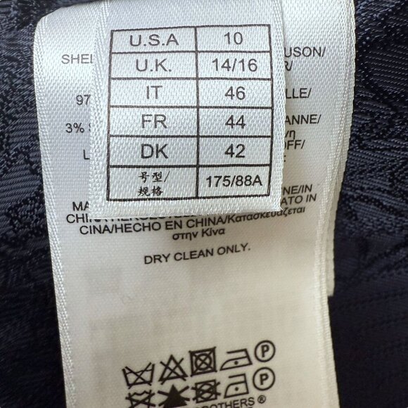 BROOKS BROTHERS Womens Blazer Size 10 Navy Blue Size Cotton Chino Classic Preppy - Picture 11 of 13